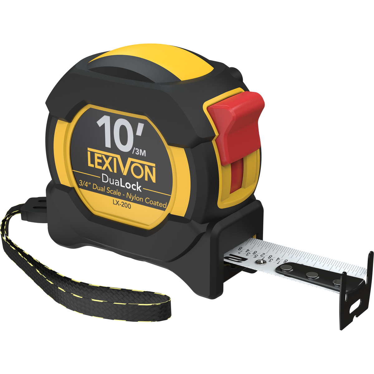 3-Pack] 10Ft/3m DuaLock Tape Measure  3/4-Inch Wide Blade With Nylon –